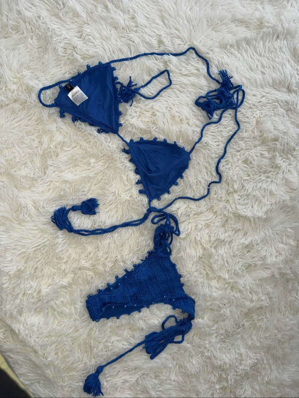 Mars the Label blue knit bikini set size XS